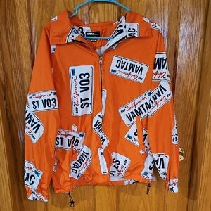 Vamtac Orange License Plate Print Jacket